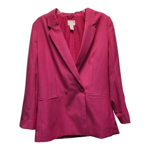 H&M Vibrant Cerise Pink Double-Breasted Blazer - Size S